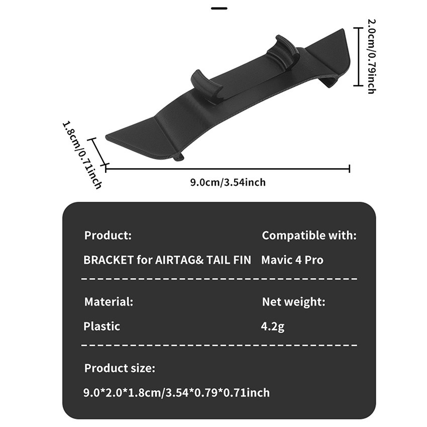 For DJI Mavic4 Pro Drone Loss Prevention Locator Mounting Bracket Flight Tail