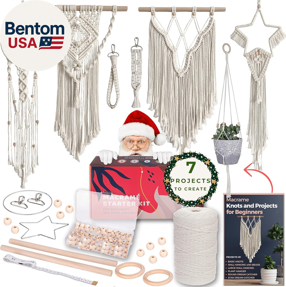 Macrame Kits for Adults Beginners with 112 Macrame Supplies and 7 Projects Book: