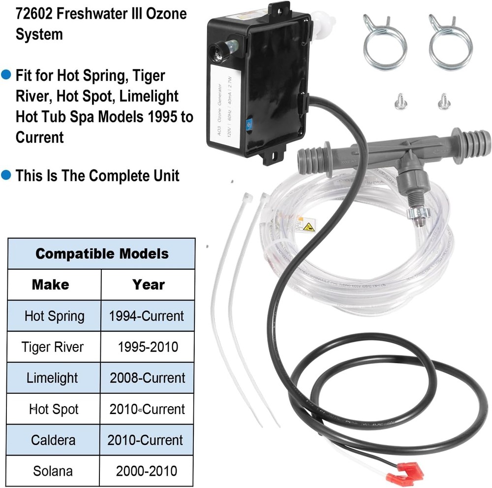72602 Replacement for Hot Spring Spas Freshwater III Ozone System Complete KIT