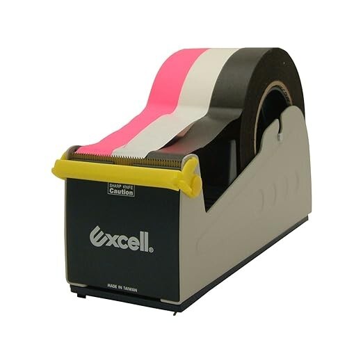 Excell Heavy Duty Steel Desk Tape Dispenser (3" Wide) Padded Foam Base