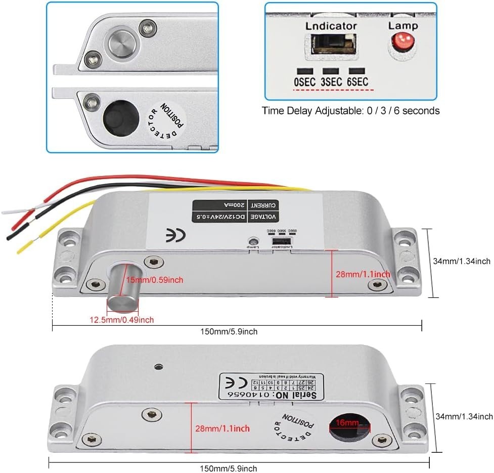 Electronic Drop Bolt Lock with Time Delay - Reliable DC 12V Fail Safe Security