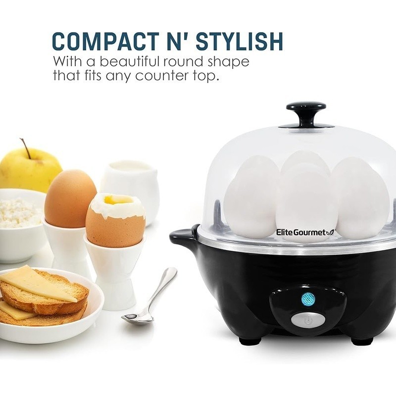 Egg Cooker Rapid Boil 7 Egg Capacity Easy Peel Auto Shut Off Multi Function New