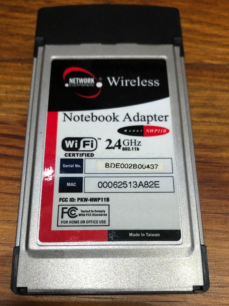 NETWORK EVERYWHERE WIRELESS NOTEBOOK ADAPTER Wi/Fi 2.4 GHz Model NWP11B
