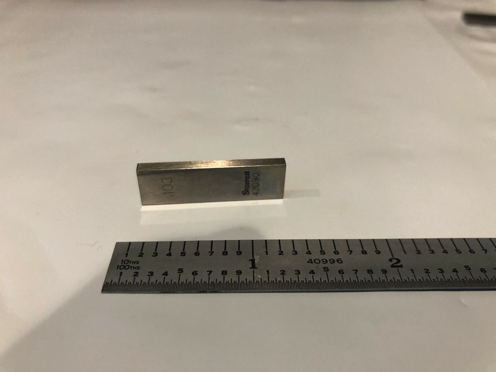 .103" Starrett Rectangular Steel Gage Gauge Block.