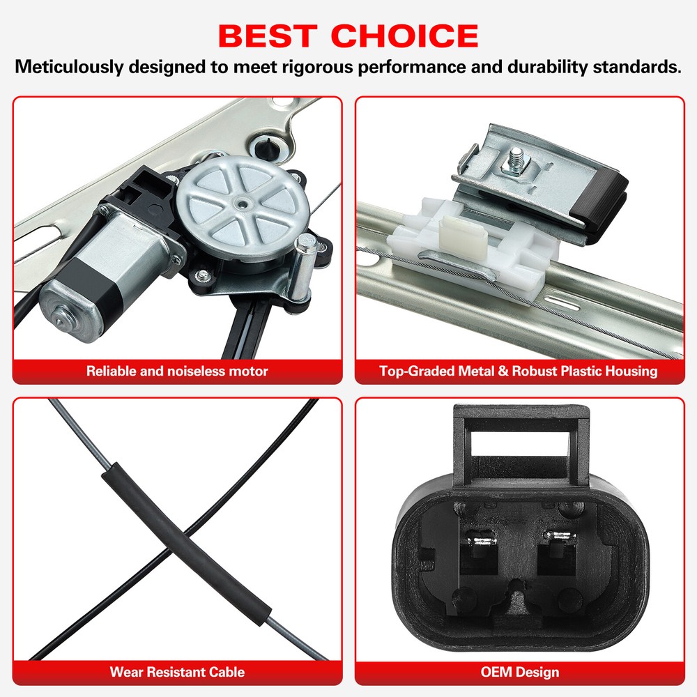 Front Power Window Regulator w/ Motor Passenger Side for Chevy Silverado GMC