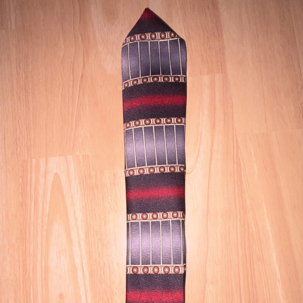 Basic Image Polyester Tie Red Gray Black Beige Geometric Pattern Men's Classic