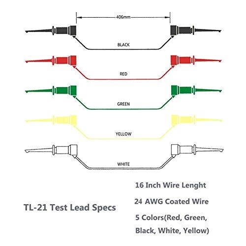 5 Pack Electrical Dual Lead Test Hook Clips Silicone Test Cables for Electronics