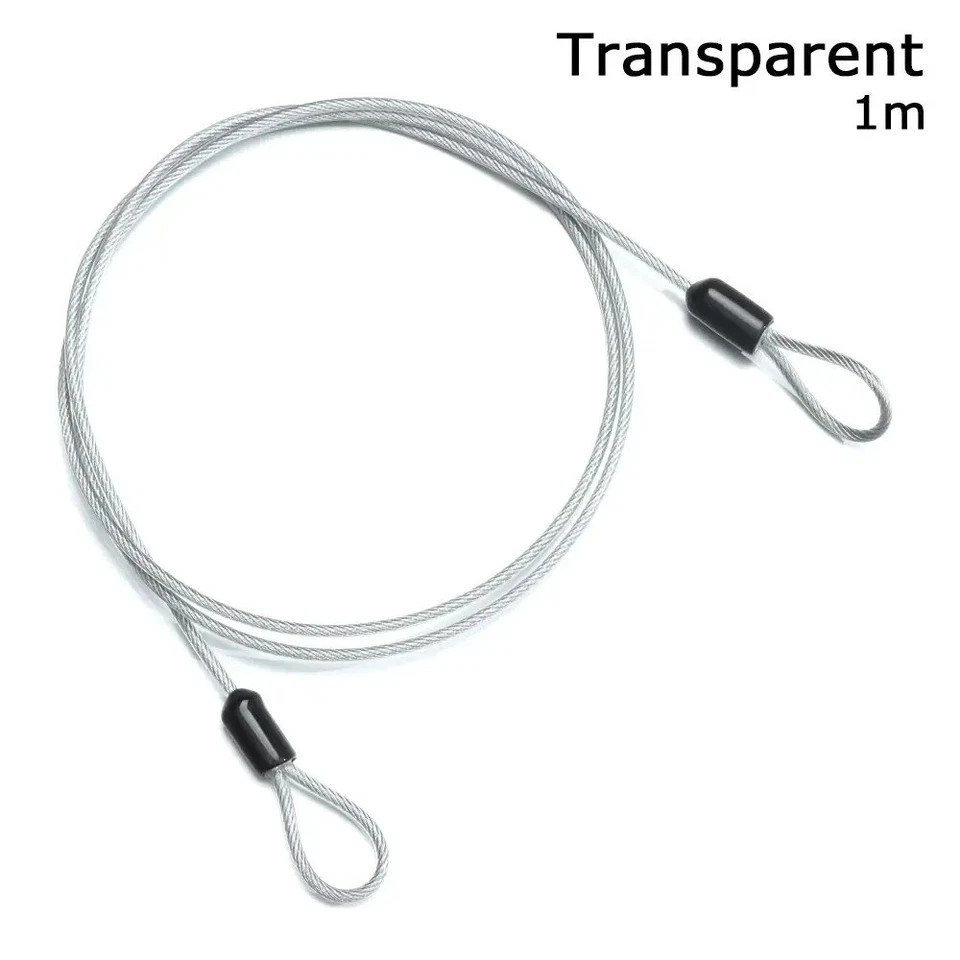 2 Pcs Cable Lock Double Loops - Long Silver Security Cables - Bike Locks