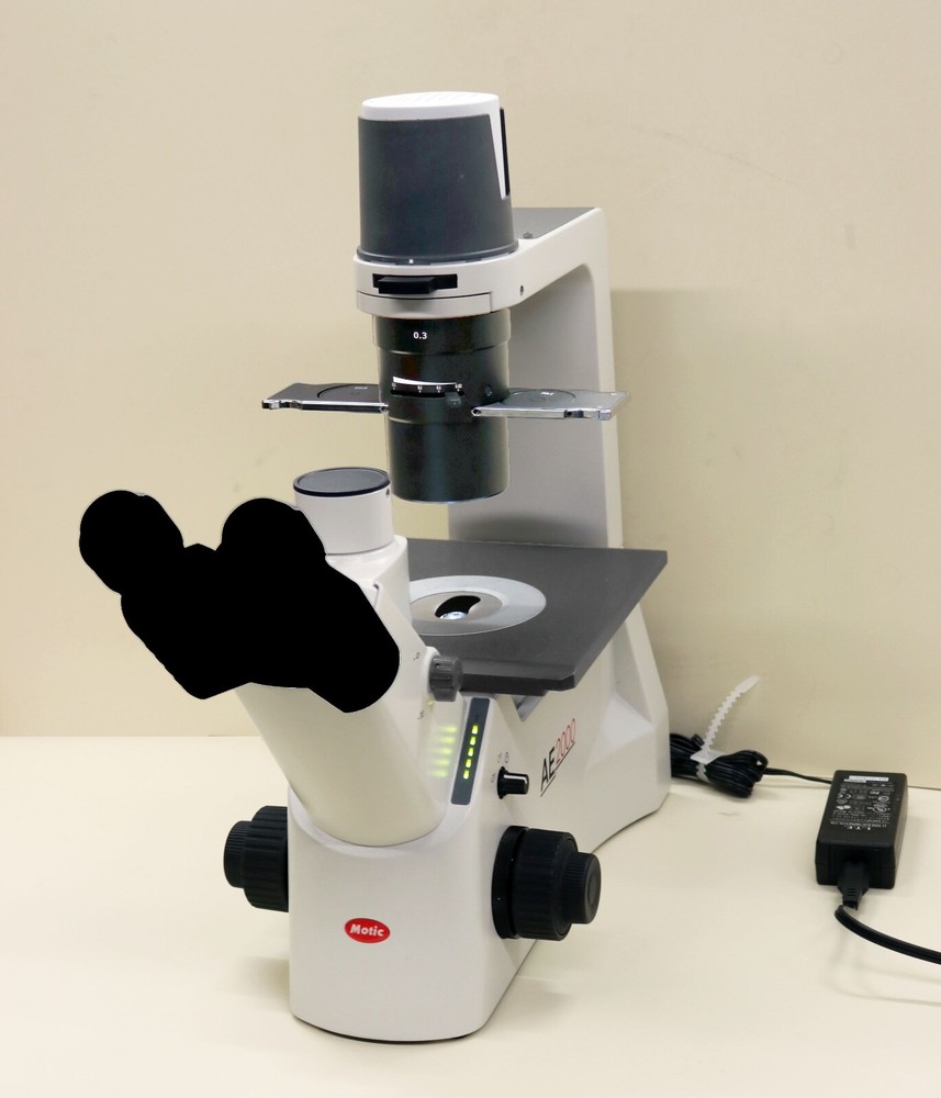 Motic AE2000 TRI trinocular inverted microscope, 2 objectives