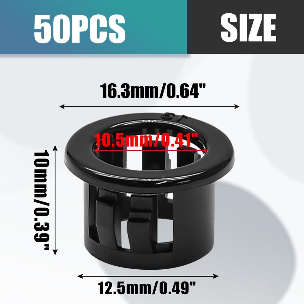 Litoexpe 50 Pack 1/2 Inch Cable Snap Bushing Grommet Protector