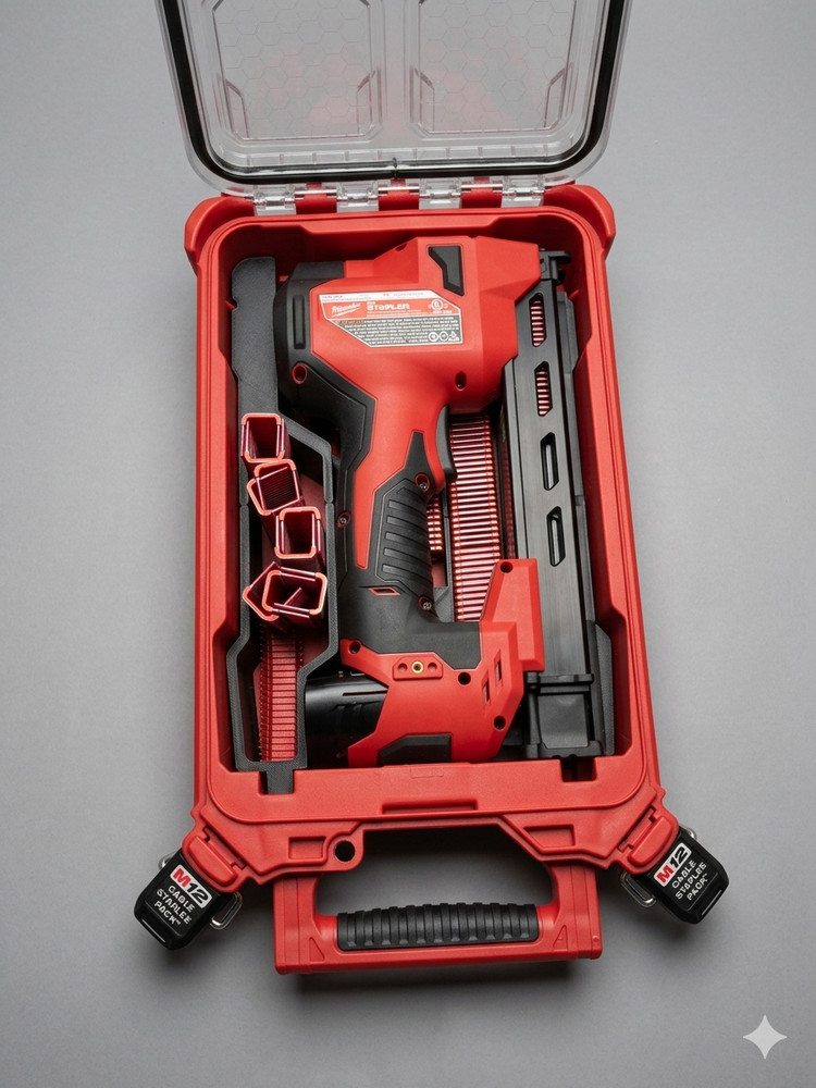 Milwaukee PACKOUT Insert for M12/M18 Cable Stapler — Custom Plastic Insert