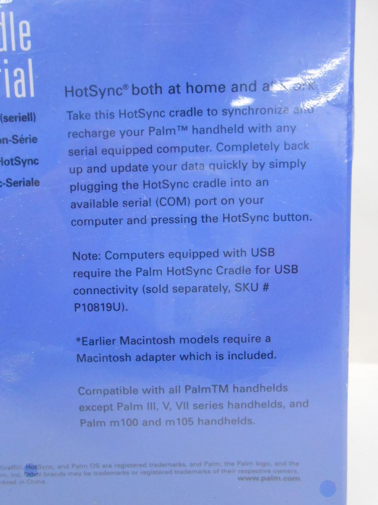 PALM HOTSYNC P10828U CRADLE SERIAL DOCKING STATION INCLUDES MAC ADAPTER