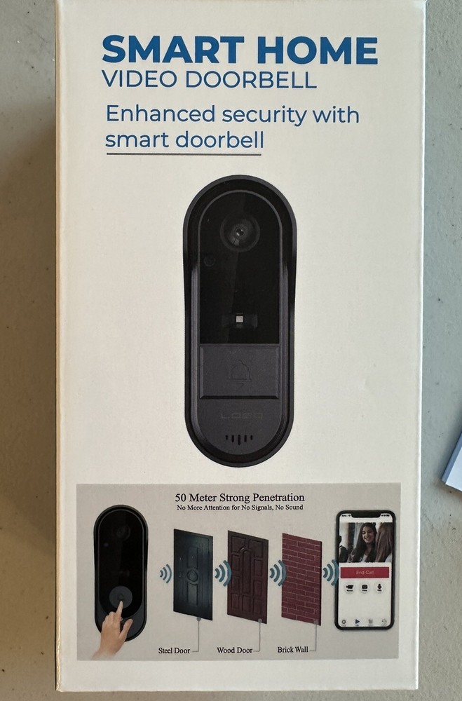 -Smart home Visual Doorbell wirelrss black