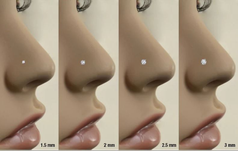 14K Solid Rose Gold Nose Ring Screw, LBend, Bone, Straight Stud, 1.5mm, 2mm