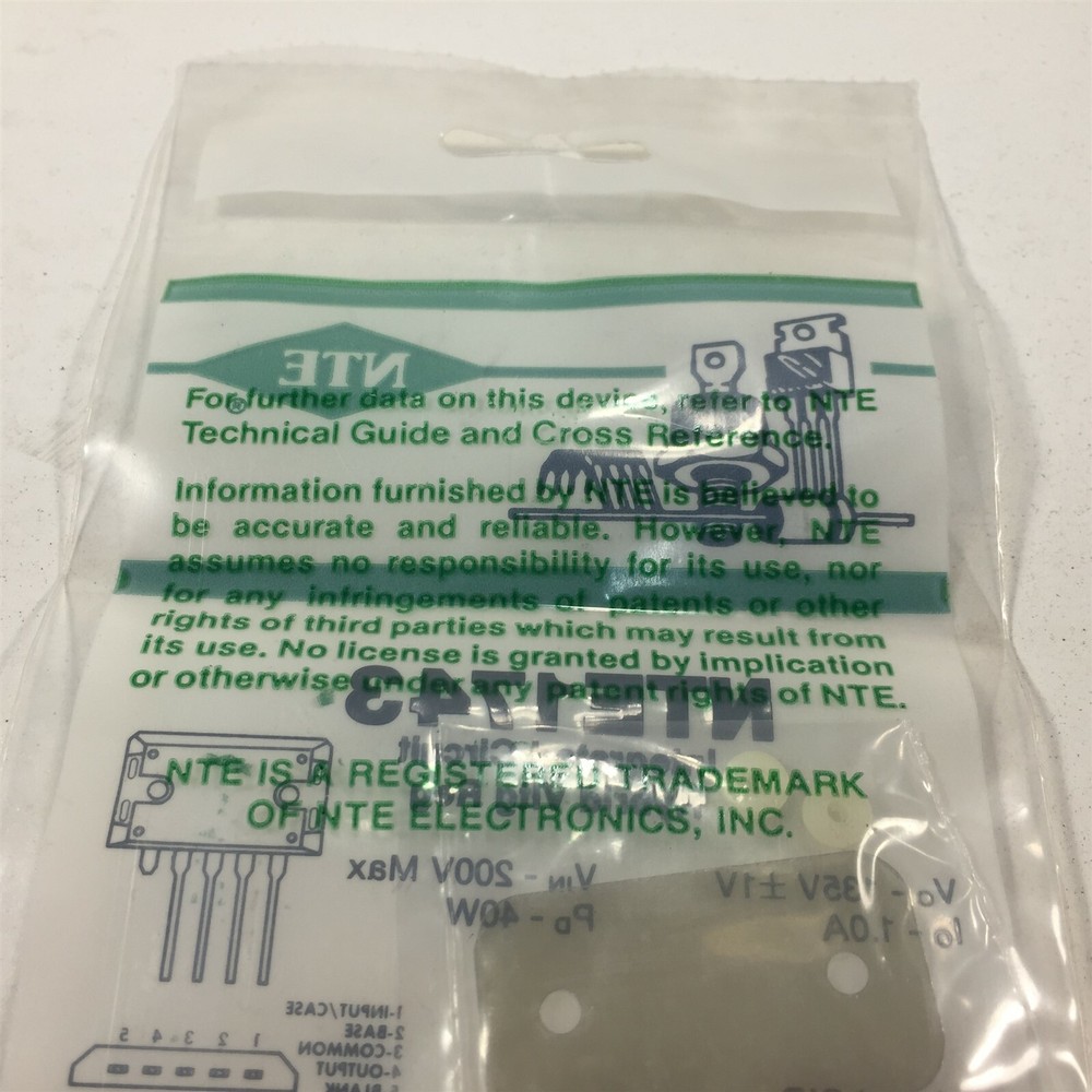 (1) NTE NTE1743 Integrated Circuit TV Fixed Voltage Regulator