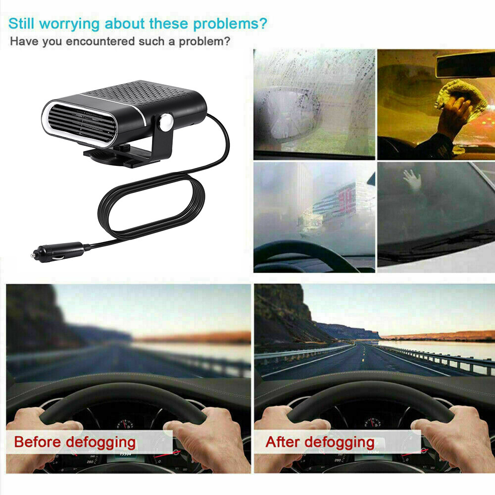 12V 150W Portable Electric Car Heater Heating Fan Defogger Defroster Demister