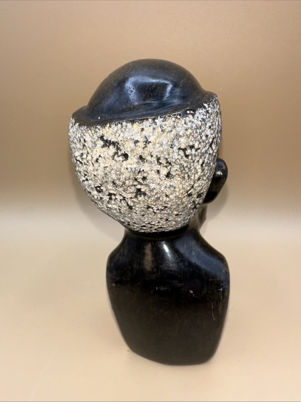 HAND-CARVED SOLID STONE AFRICAN SHONA HEAD BUST COUPLE FINELY DETAILED!