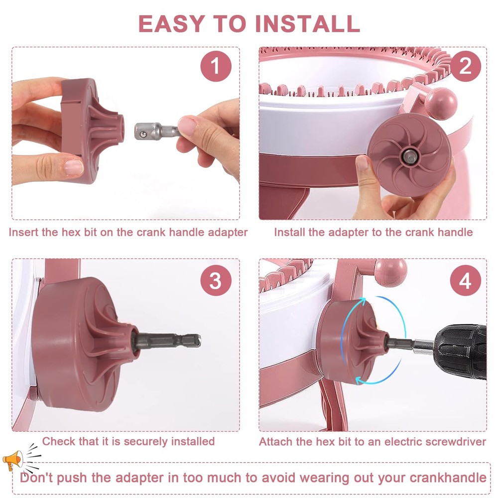 Knitting Machine Adapter, Quick Knit Replaceable Crochet Machine Adapter with...