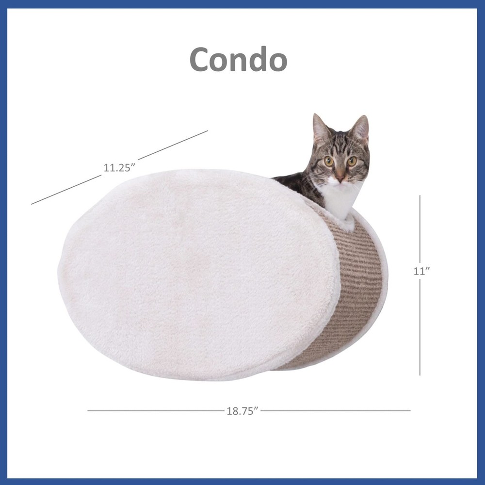 4pc Cat Tree Wall Mount Set Plush Condo Hammock Steps Space Saving Design