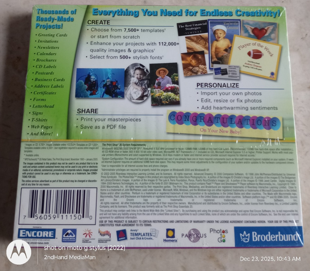 NEW SEALED BRODERBUND THE PRINTSHOP VERSION 20 PC CD ROM SOFTWARE