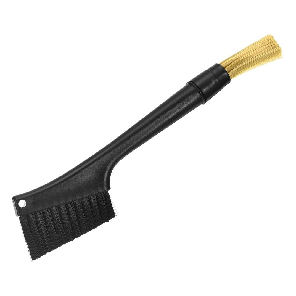 Coffee Machine Cleaning Brush, Plastic Double Head Removable Brush - Black