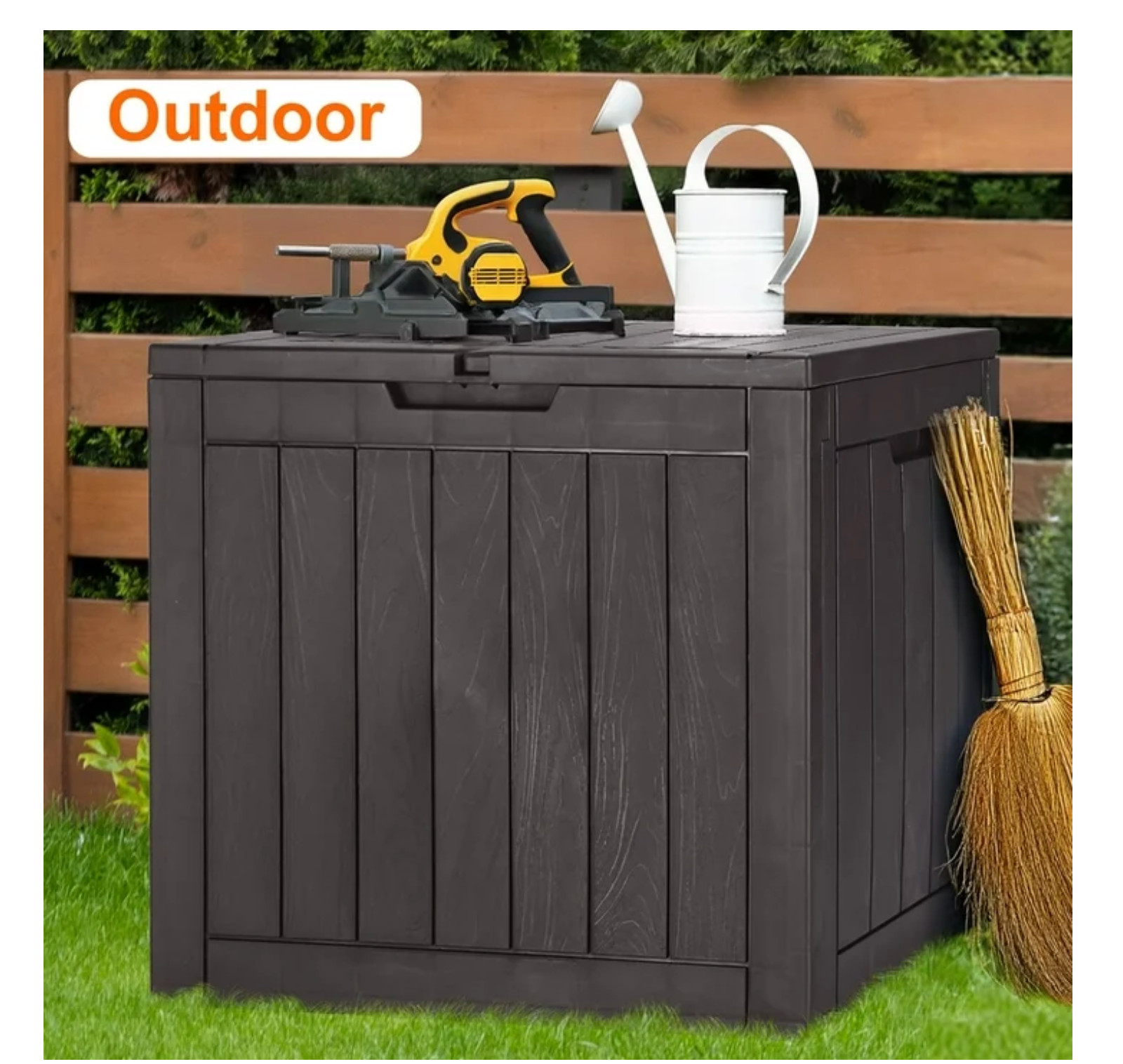 Gianna 31 Gallon Resin Deck Box, Waterproof UV Resistant Outdoor Storage Box for