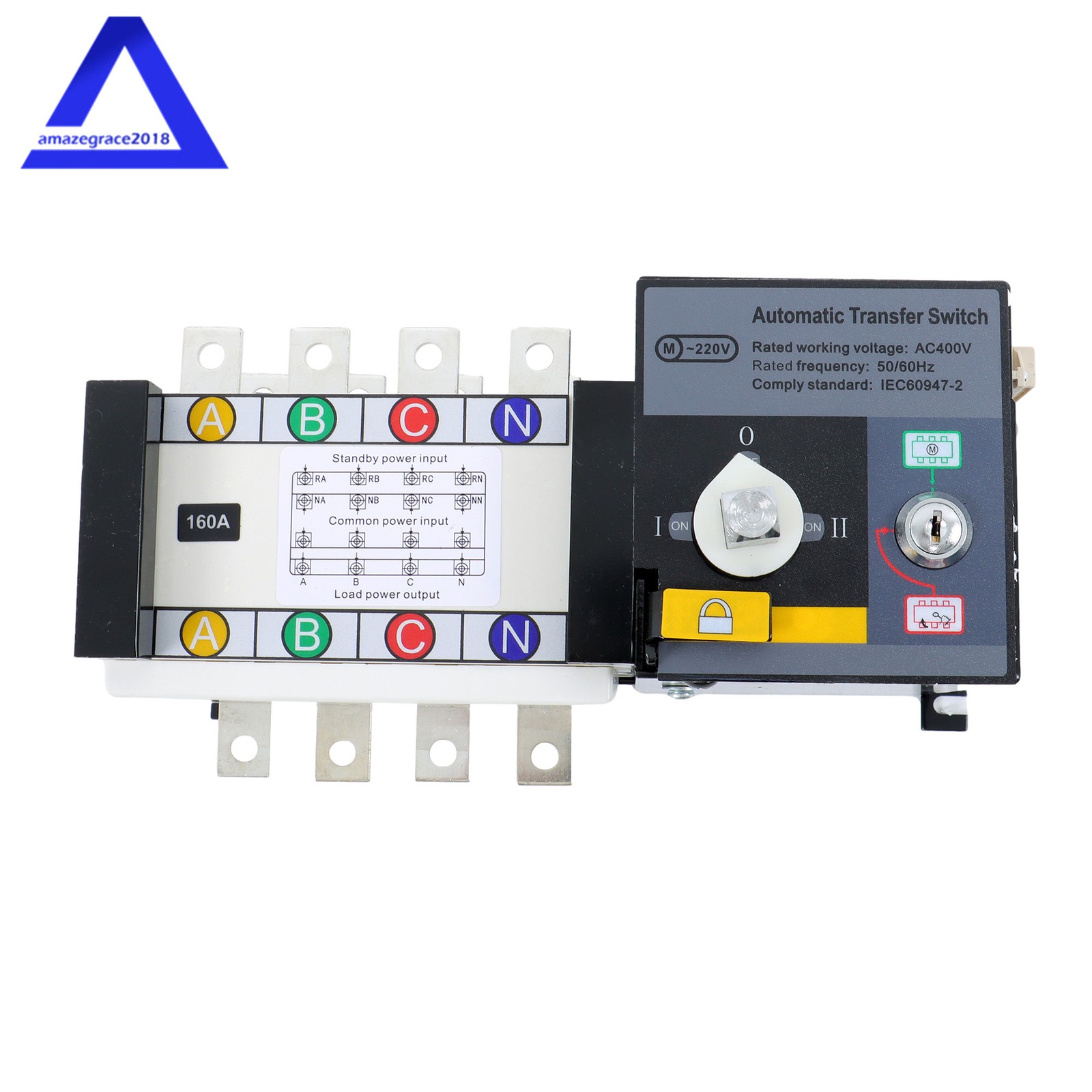 1PC Industrial Automatic Transfer Switch 160A 4P 110/220V Grid to AC Generator