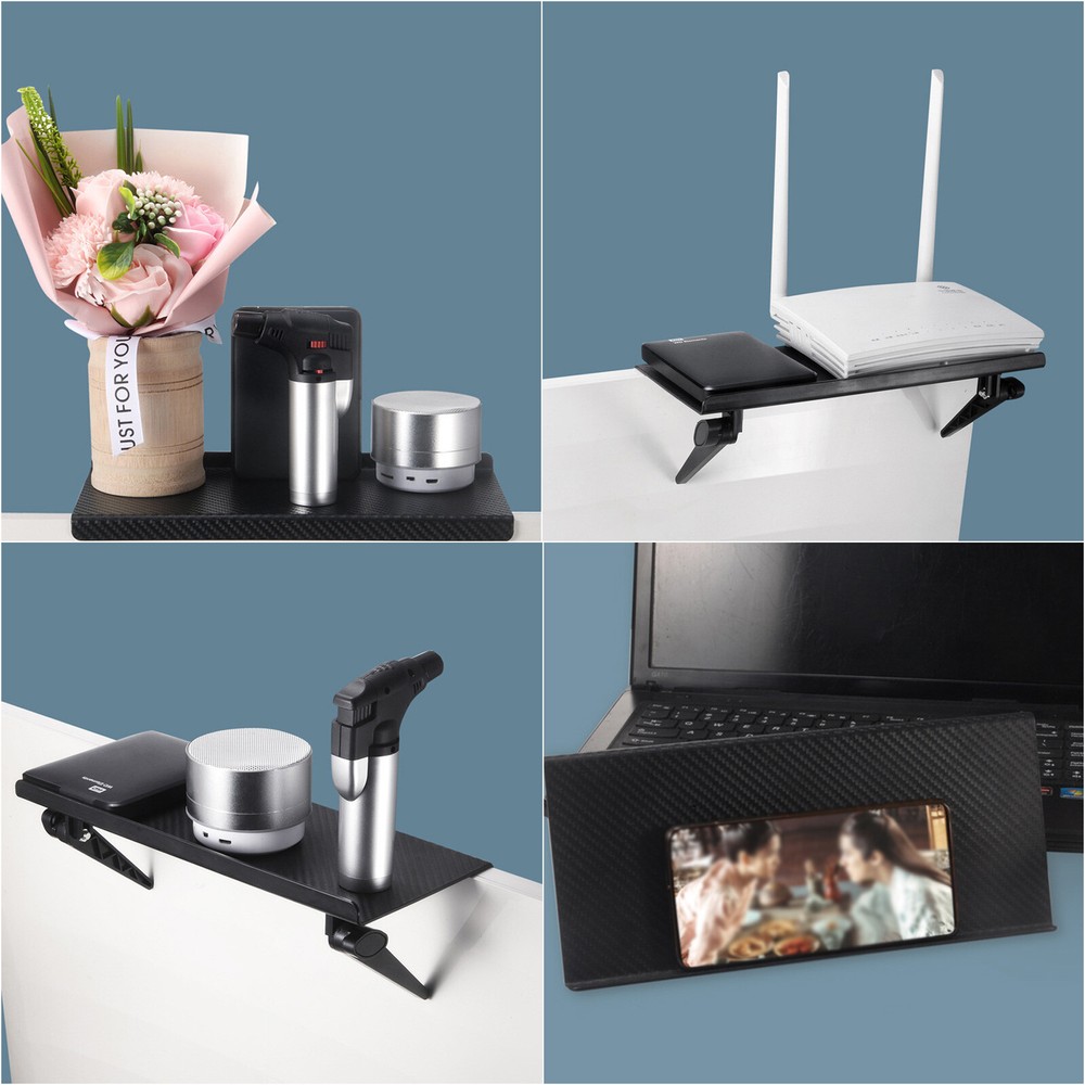 TV Computer Screen Set-Top Shelf, Desktop Storage Organizer, Adjustable Bracket
