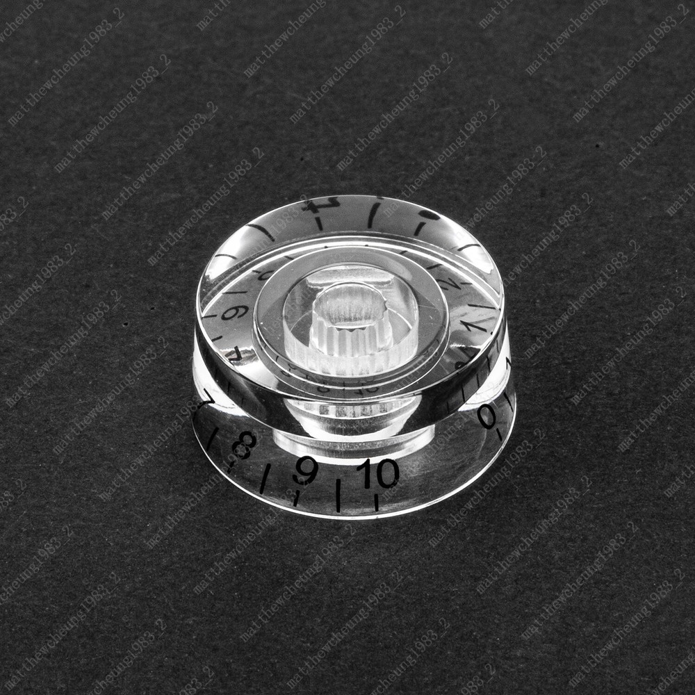 4 Pcs Clear w/Black Letter Guitar Control Knobs Speed Knobs Fits Les Paul SG