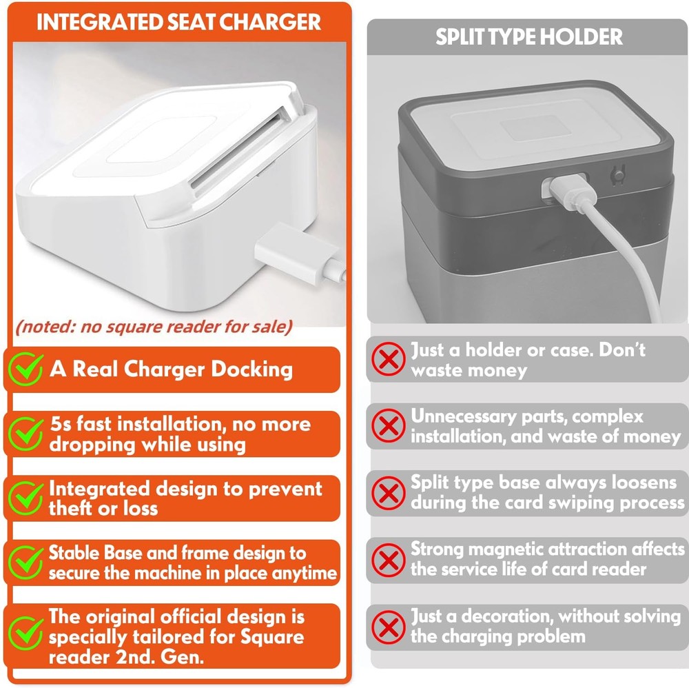 Square Dock for Reader 2nd Generation, Holder Stand White