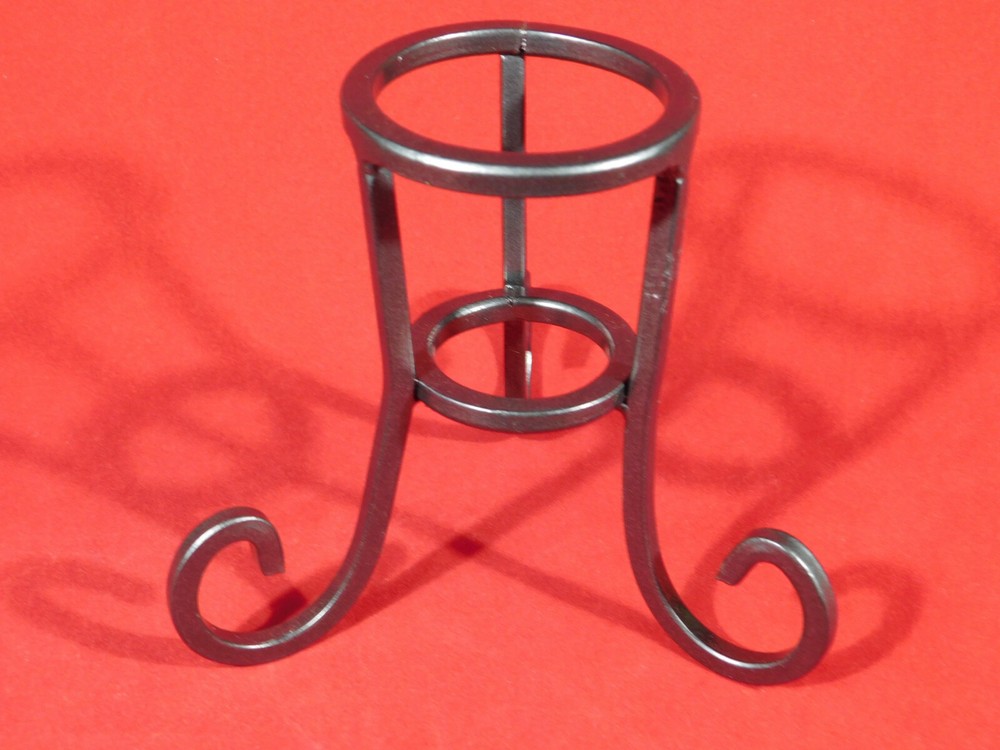 Sphere Display Stand Scroll Design Dark Silver Medium Size