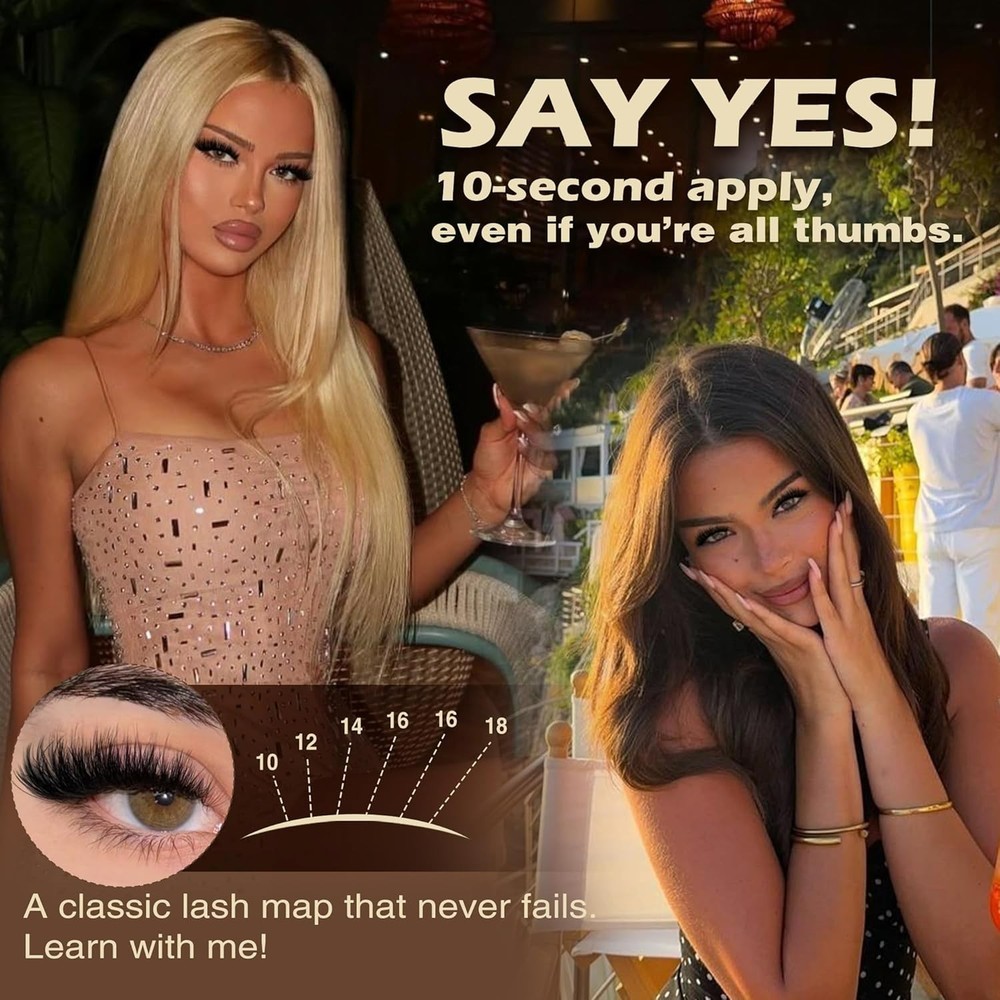 Lash Extension Kit: 200 Fluffy Clusters & Essentials for Home Application