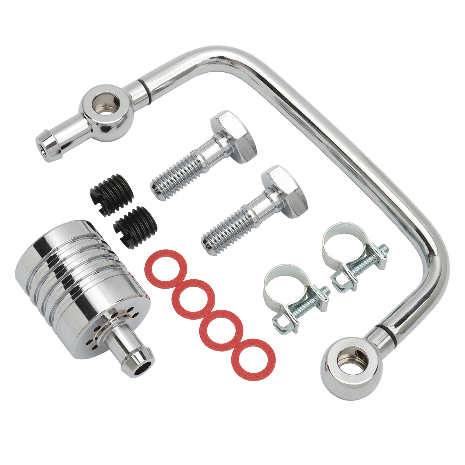 Chrome Crankcase Breather Kit For Harley Big Twin 1993-2017 Softail Touring FLST