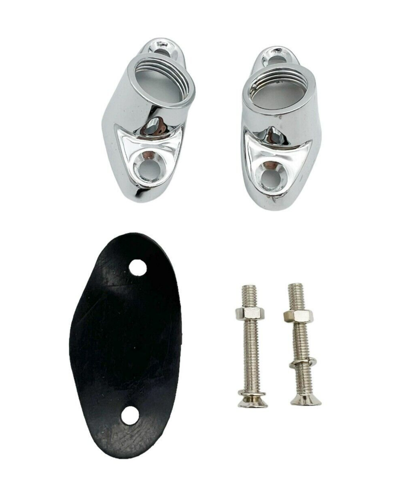 Pair Chrome Teardrop Dummy Outside Mounted Spot Lights