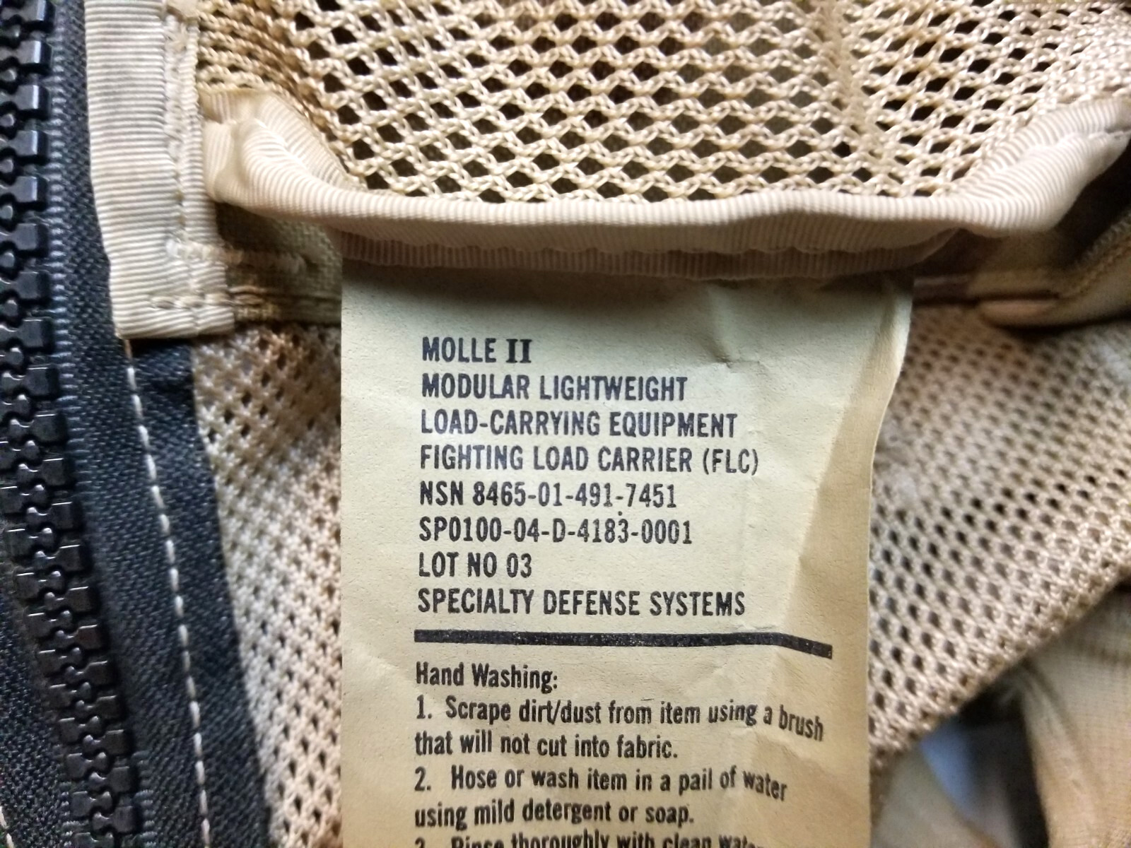 US Military Zippered Fighting Load Carrier MOLLE Vest Desert 3-Color - MINT