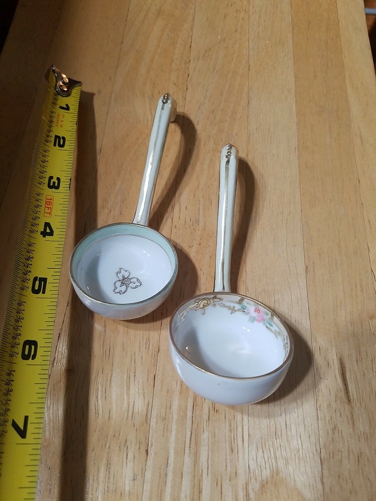 Two Nippon Hand Painted Mini Ladles