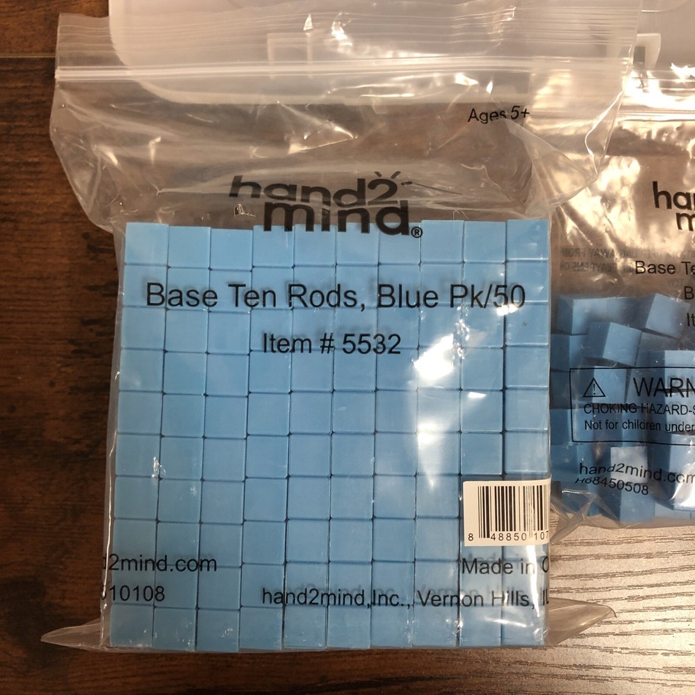 Math Base 10 Basic Set Counting Cubes Blocks Units Rods Flats Lot