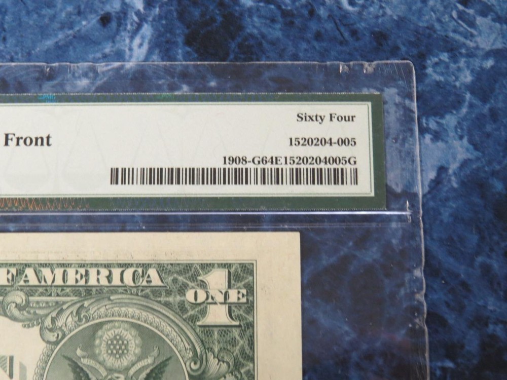2 1974 $1 FR Notes Chicago Offset Printing Error PMG 64EPQ – Consecutive Serials