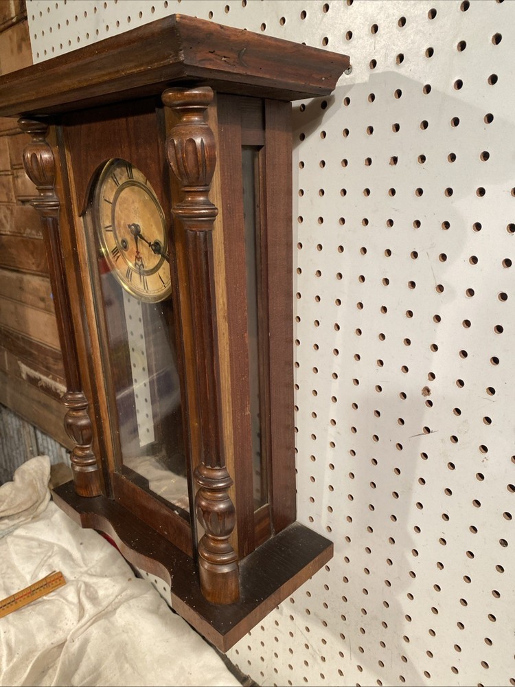 Antique Junghans German Large Solid Wood Wall Clock