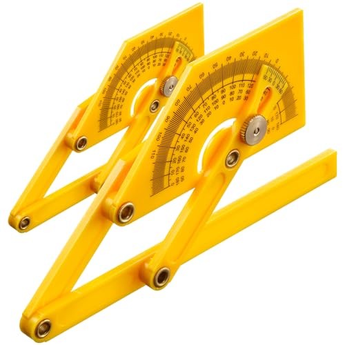 2 Pcs Protractor Angle Finders, Adjustable Protractors 0°-180° with Locking