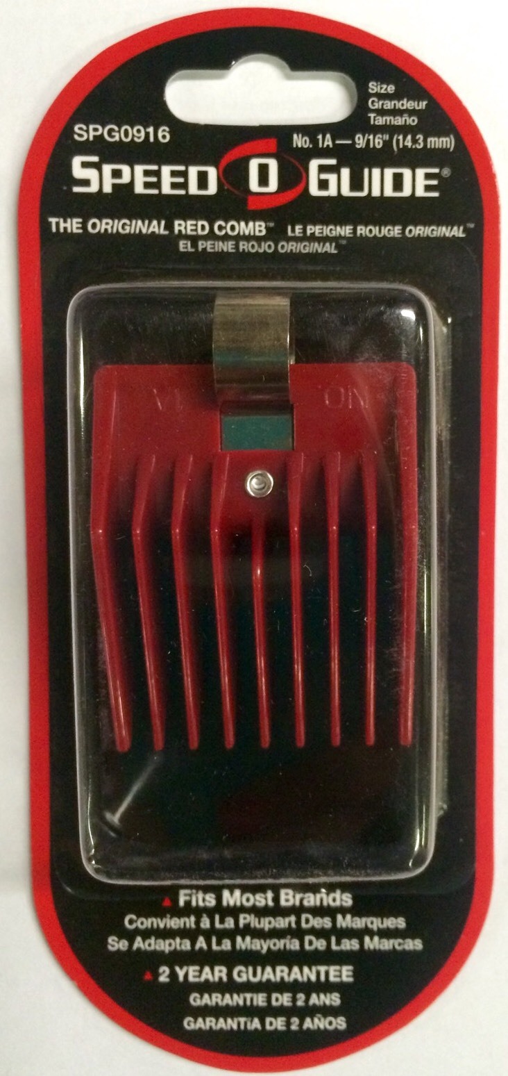 SPEED O GUIDE Set of Attachment Clipper Combs RED Set of EIGHT Combs NEW