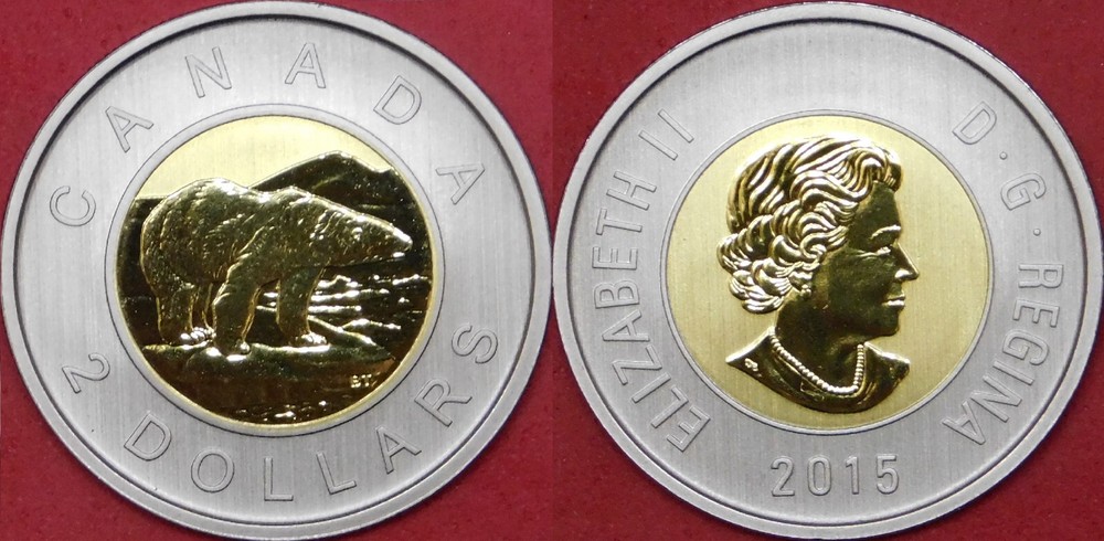 Specimen 2015 Canada 2 Dollars From Mint's Set