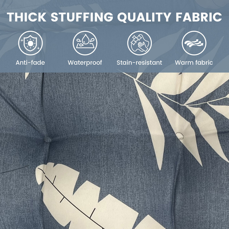 Outdoor Chaise Lounge Cushions Pad Waterproof Patio Bench Chair Mat with Ties