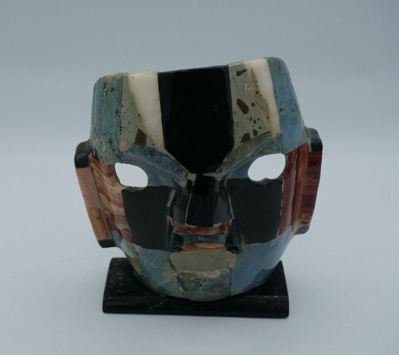 Mayan Aztec Inca Death Mask Mosaic Precious Stones Burial Folk Art Mexican 6"
