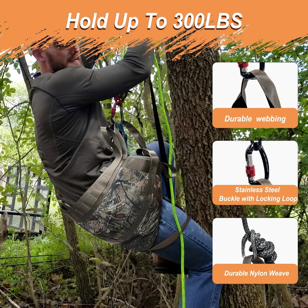 Hunting Saddle, Comfortable Hammock Tree Saddle, Adjustable Tree Climbing