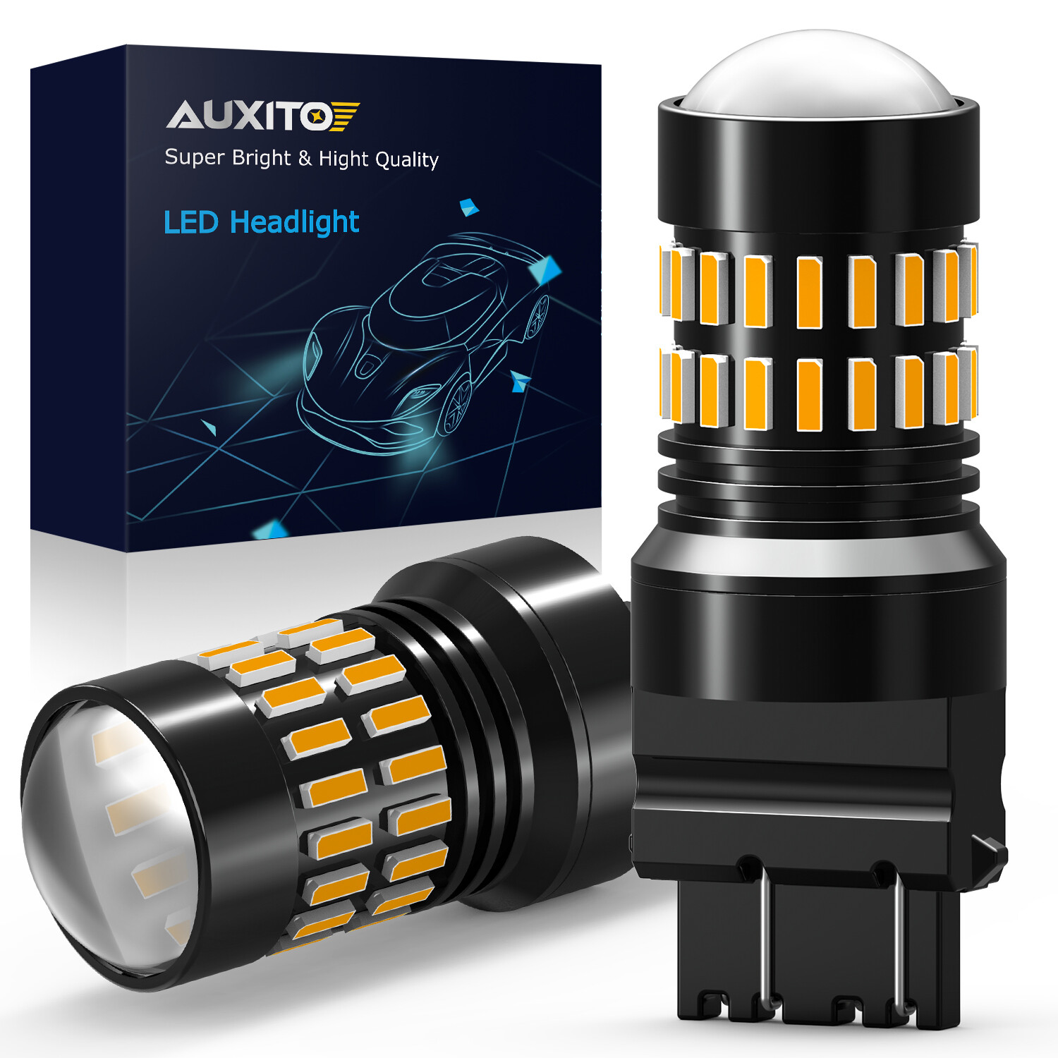 AUXITO 4157 3156 3157 LED Turn Signal Light Bulbs CANBUS Anti Hyper Flash Amber