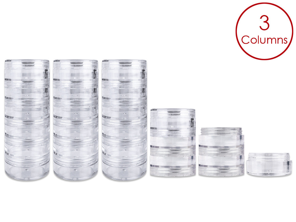 18 Pieces 10G/10ML Acrylic Stackable Clear Round Container Jar with Screw Cap
