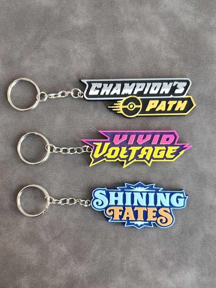Pokemon Sword & Shield Full Set Logo 3D Binder Pull Tags Label Keychains 19