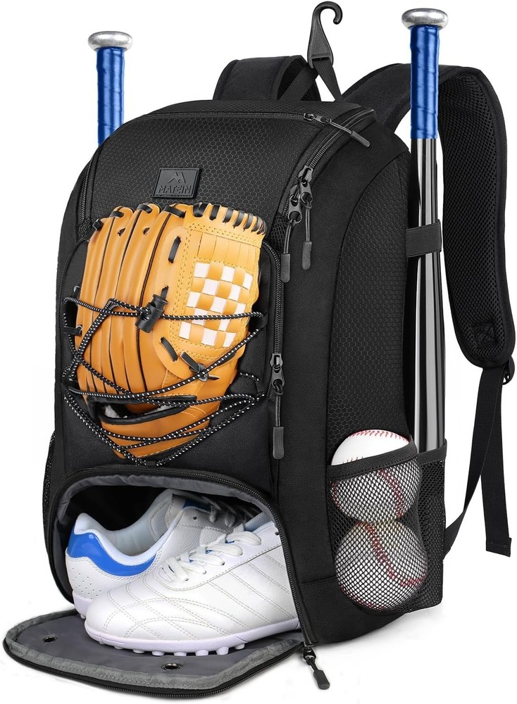 Lightweight Baseball Backpack with Shoe Compartment - 29L Accommodating Design