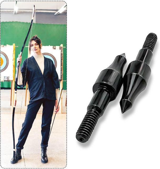 12pcs 100 Grain Field Points Target Practice Crossbow Arrow Points Arrow Tips